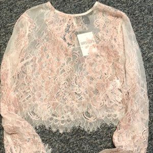 Forever 21 lace, long sleeve crop top